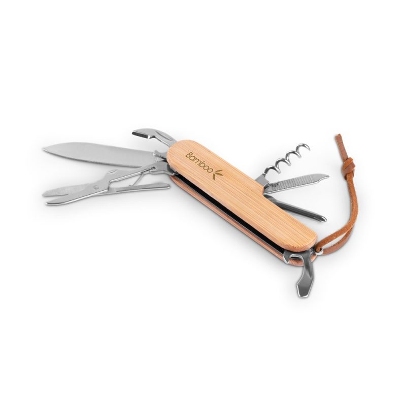 Bamboo multi-tool with various attachments
