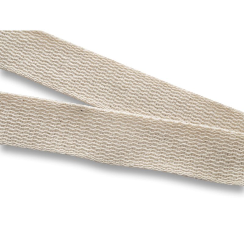 Close-up of beige textile strap material