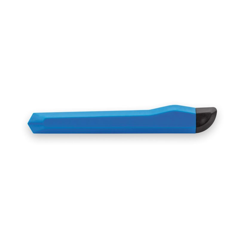Blue plastic tyre lever for bicycle maintenance.
