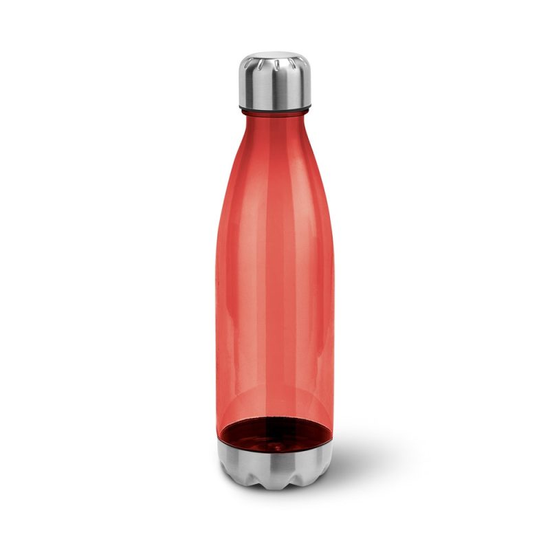 Red reusable stainless steel water bottle
