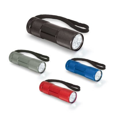 Colourful torches with straps on white background.