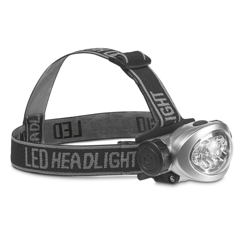 LED headlamp on adjustable black strap