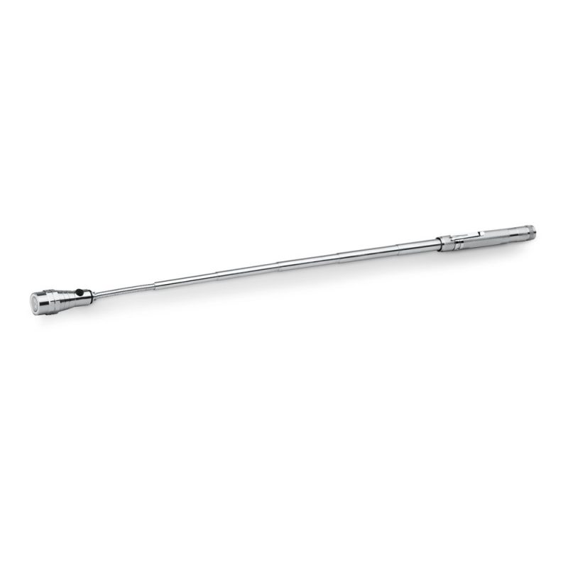 Telescopic silver antenna isolated on white background.