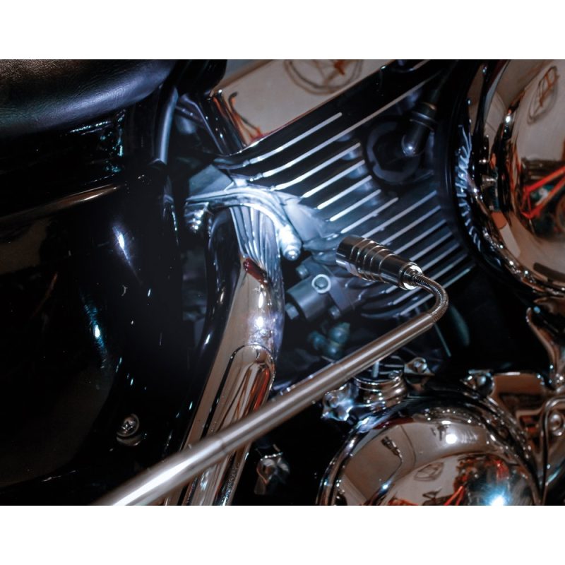 Close-up of motorcycle engine and shiny parts