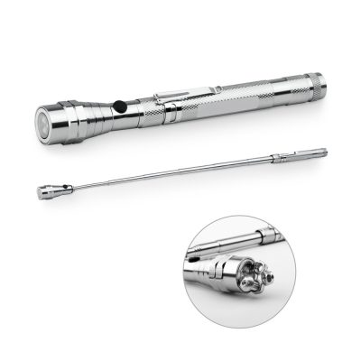 Silver telescopic tool with magnetic tip