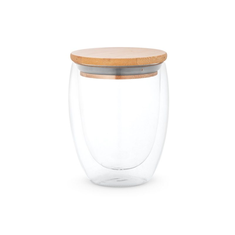 Glass jar with wooden lid