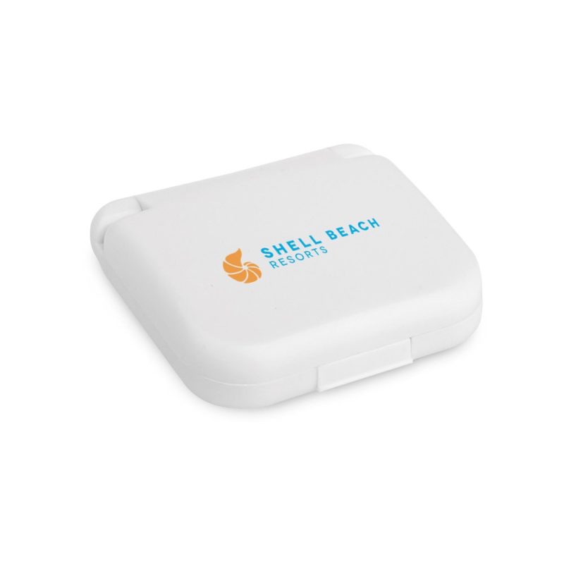 Shell Beach Resorts promotional earbuds case.
