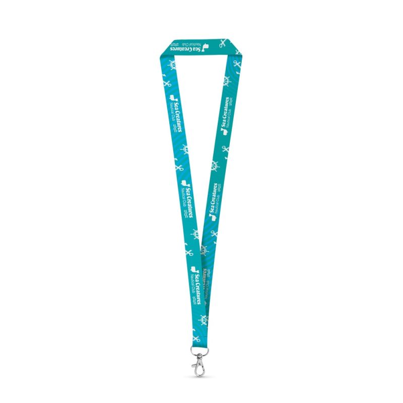 Blue Sea Creatures lanyard with clip.