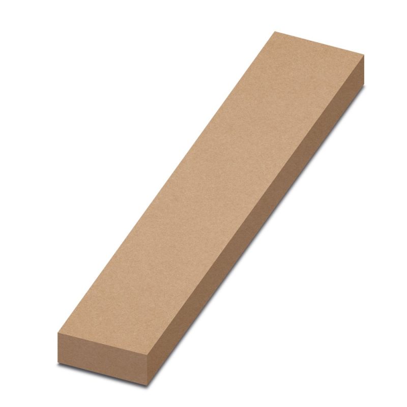 Rectangular wooden plank isolated on white background.