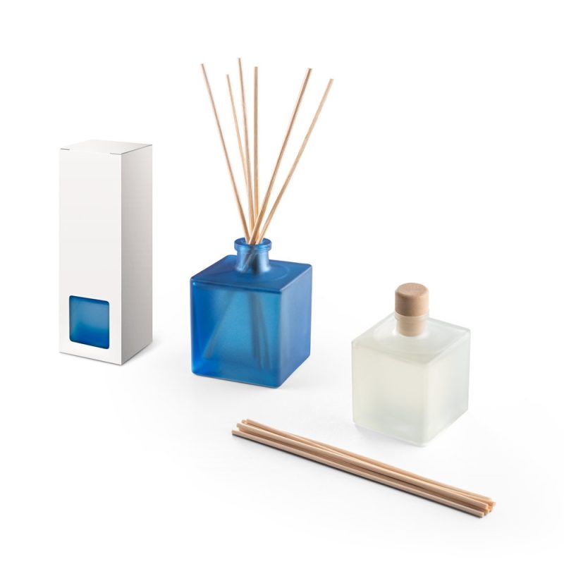 Aromatic diffuser set with sticks and bottles.