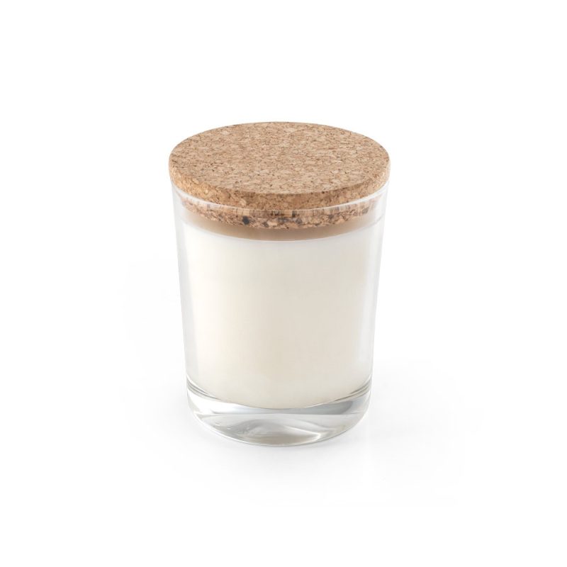 Glass jar candle with cork lid
