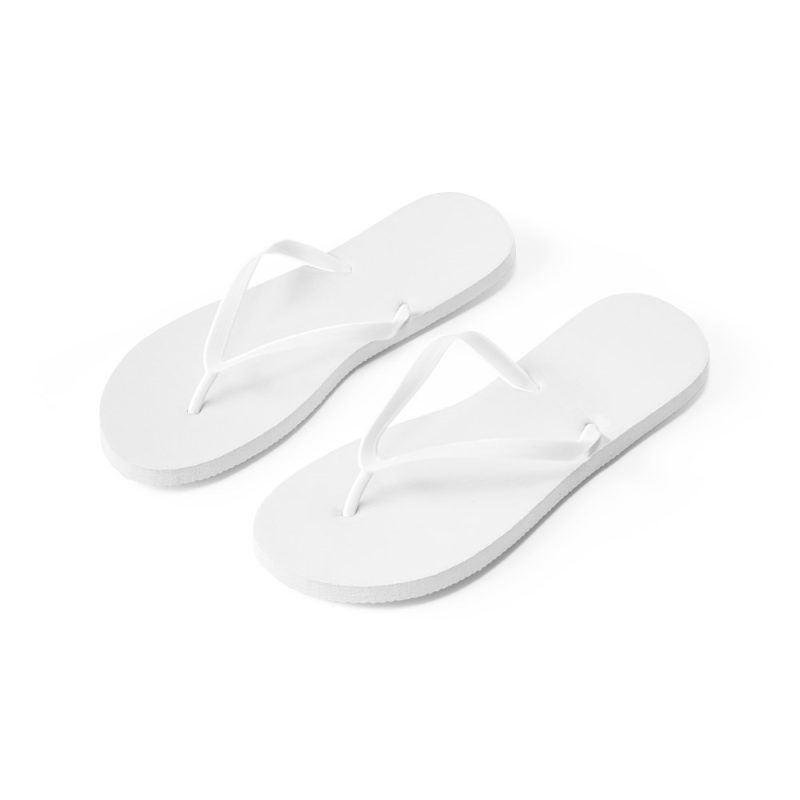 White flip-flops on white background