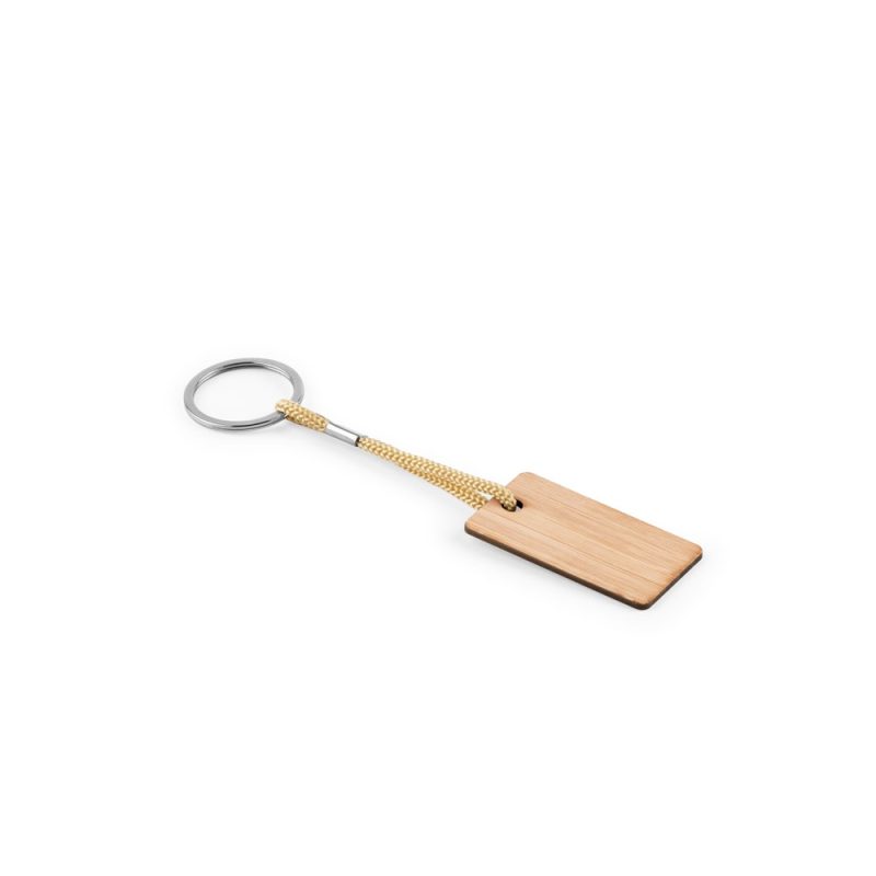 Wooden keyring with metal ring