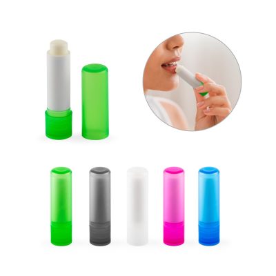 Assorted lip balms with colourful caps.