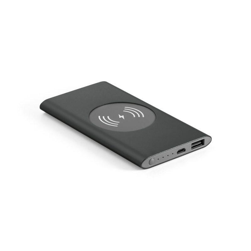 CASSINI. Power bank 4.000 mAh with 5W wireless charger in recycled aluminium (100% rAL) - Image 2
