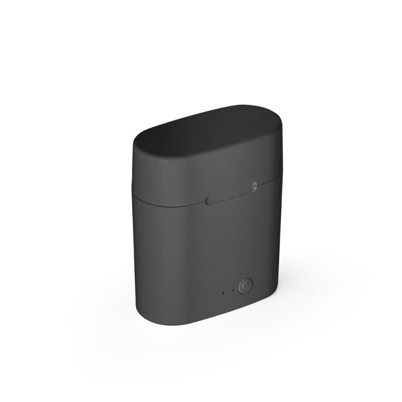 Wireless earbud charging case in black