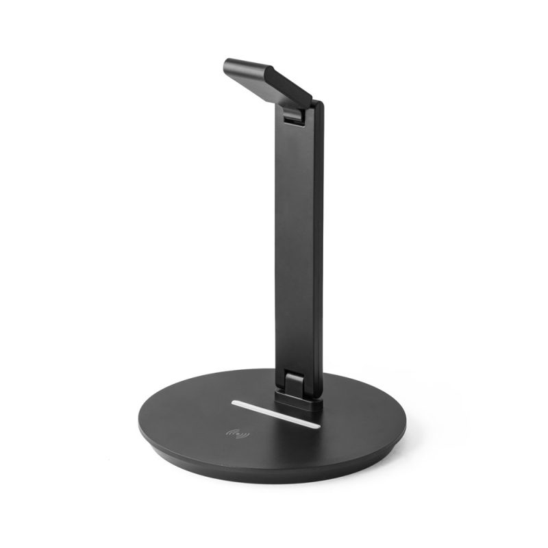 Black wireless charging stand for devices