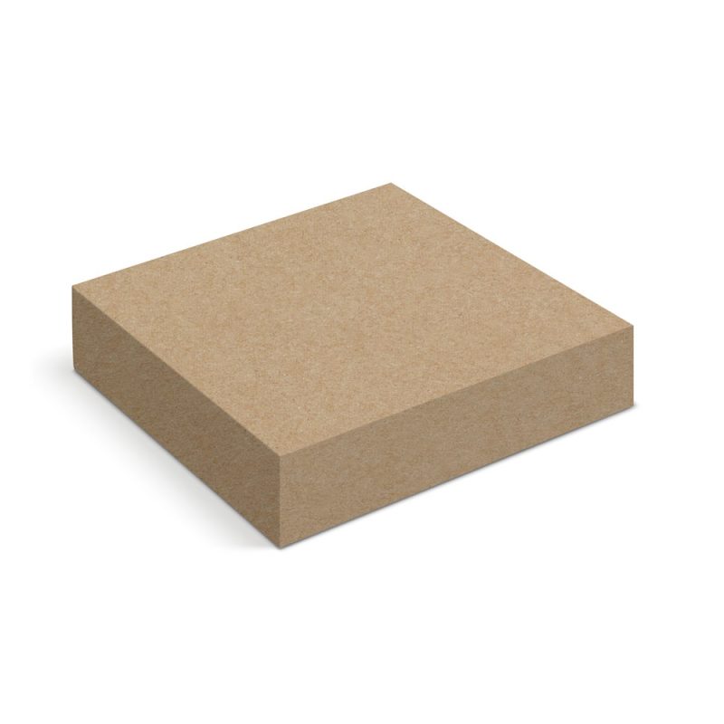 Brown cardboard square package on white background