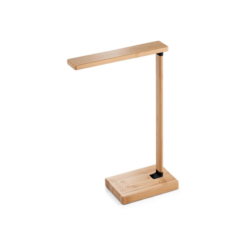 Modern bamboo lamp with touch controls.