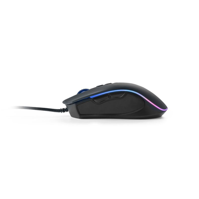 Black gaming mouse with RGB lighting