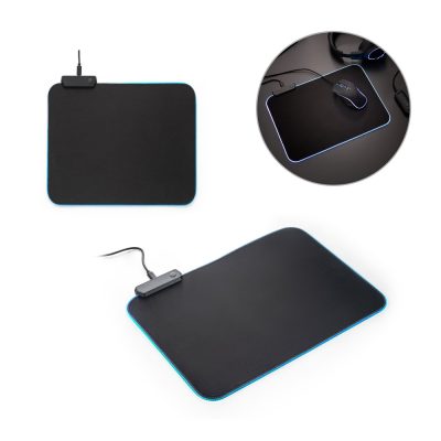 LED mouse pad with blue border lighting
