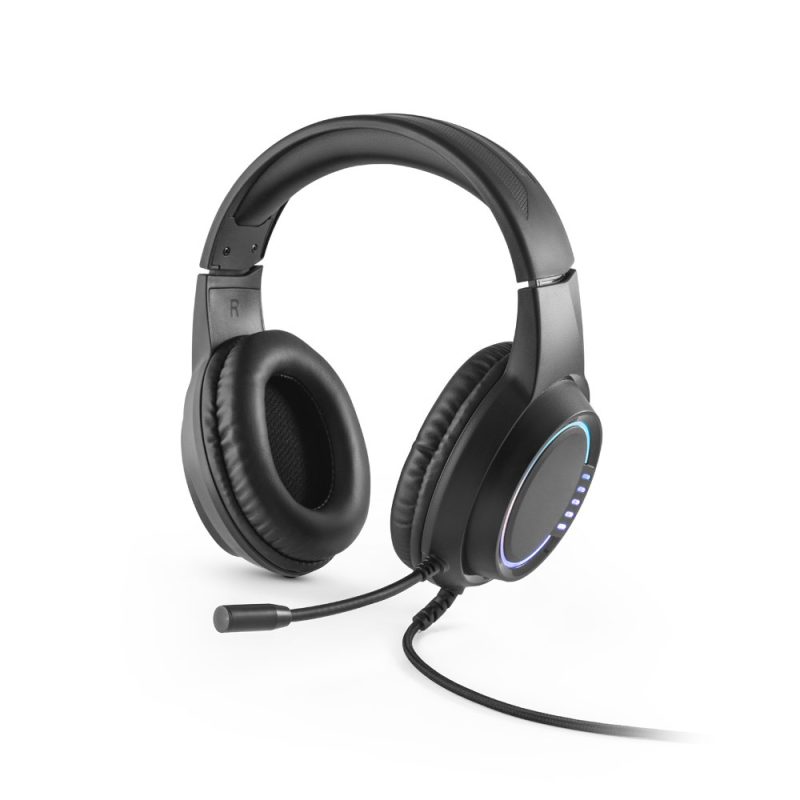Black gaming headset with microphone