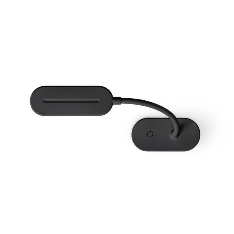 Modern black wall-mounted reading light