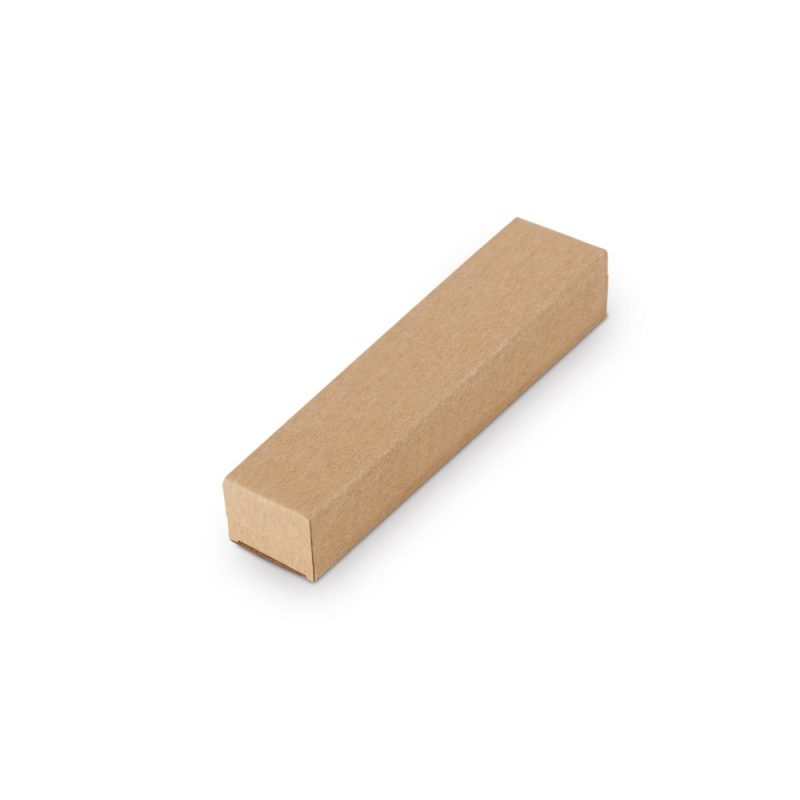 Rectangular brown cardboard box on white background.