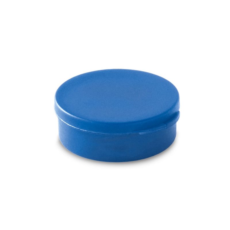 Small round blue plastic container lid
