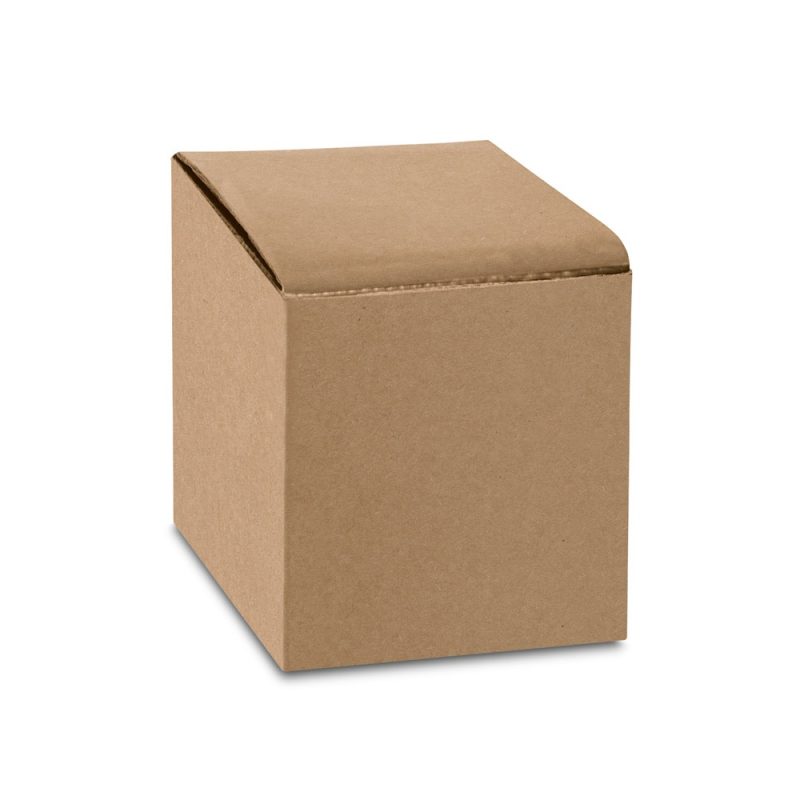Plain brown cardboard box closed on top.