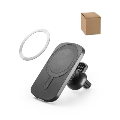 Magnetic car phone holder with box and ring.