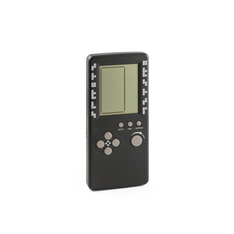 Retro handheld game console with buttons and screen.