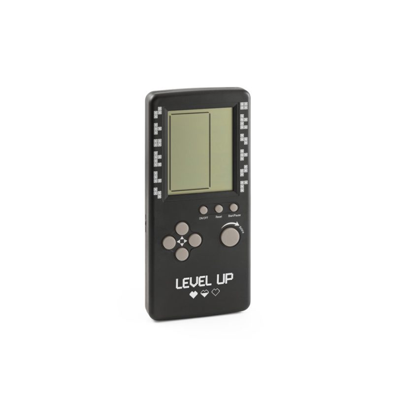 Retro handheld game console with buttons and screen.
