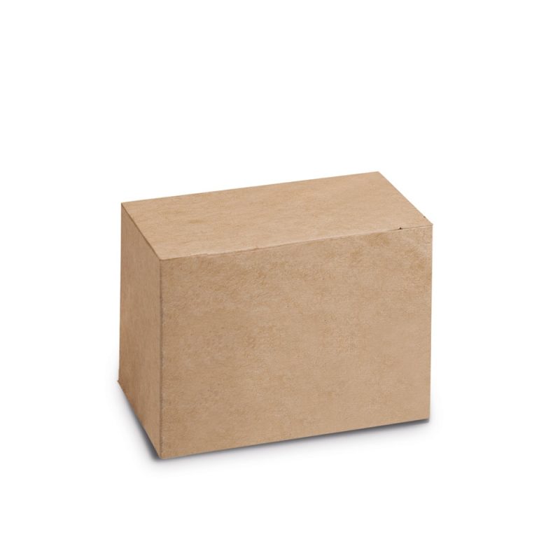 Brown cardboard box on white background.