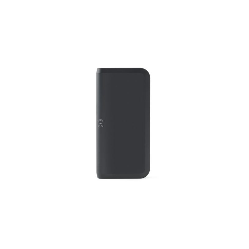 Black modern vape device upright view