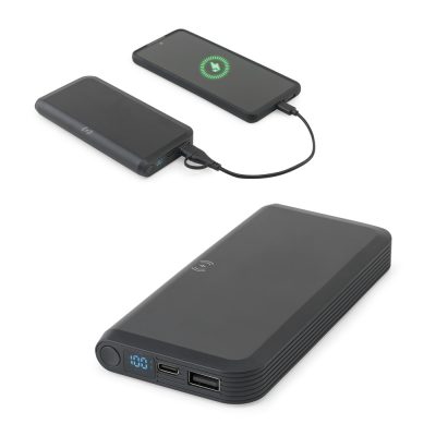 Portable power bank charging a smartphone