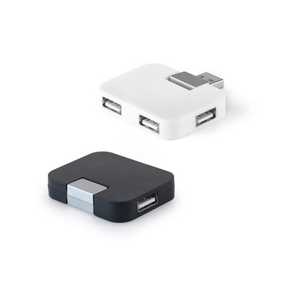 Black and white square USB hubs