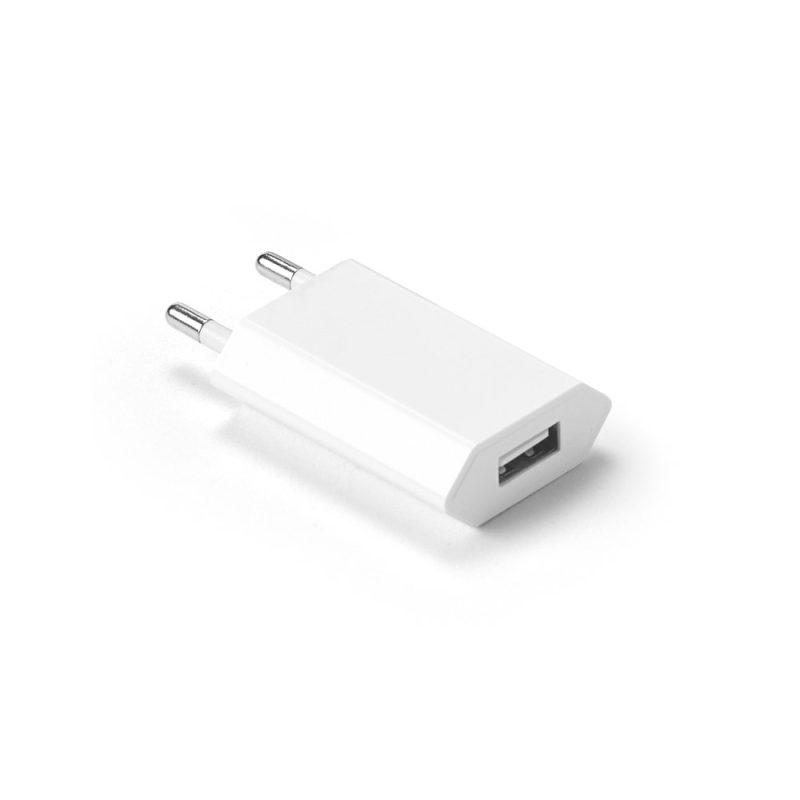White USB wall charger with Euro plug