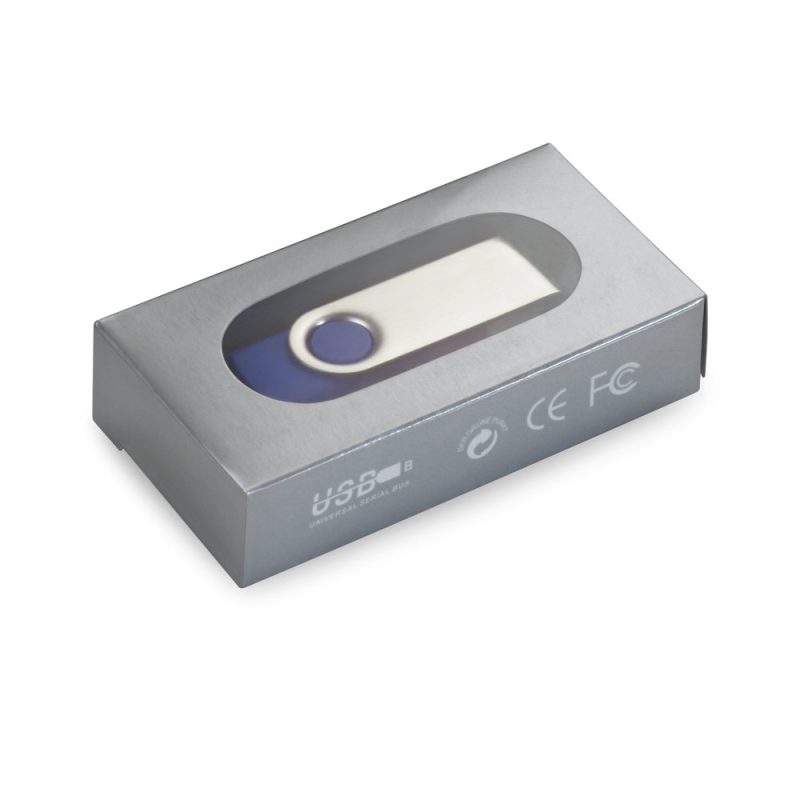 Packaged USB flash drive with clear window.