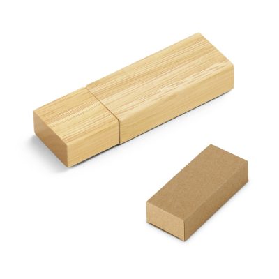 Eco-friendly bamboo USB drive and cardboard box