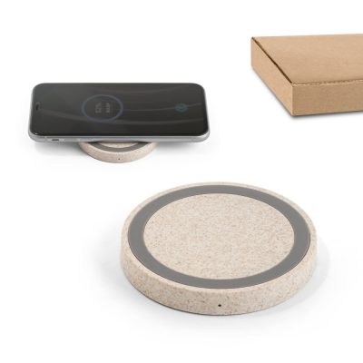 Wireless phone charger with eco-friendly design.