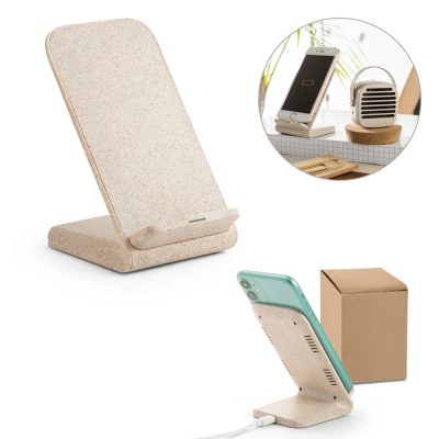 Eco-friendly phone stand with wireless charging feature