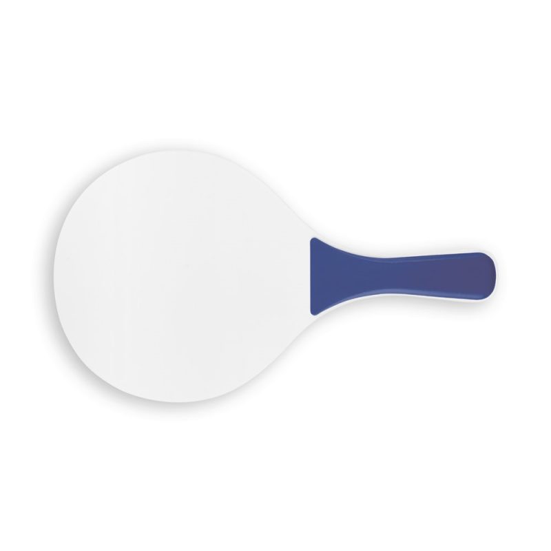 White paddle with blue handle for gameplay