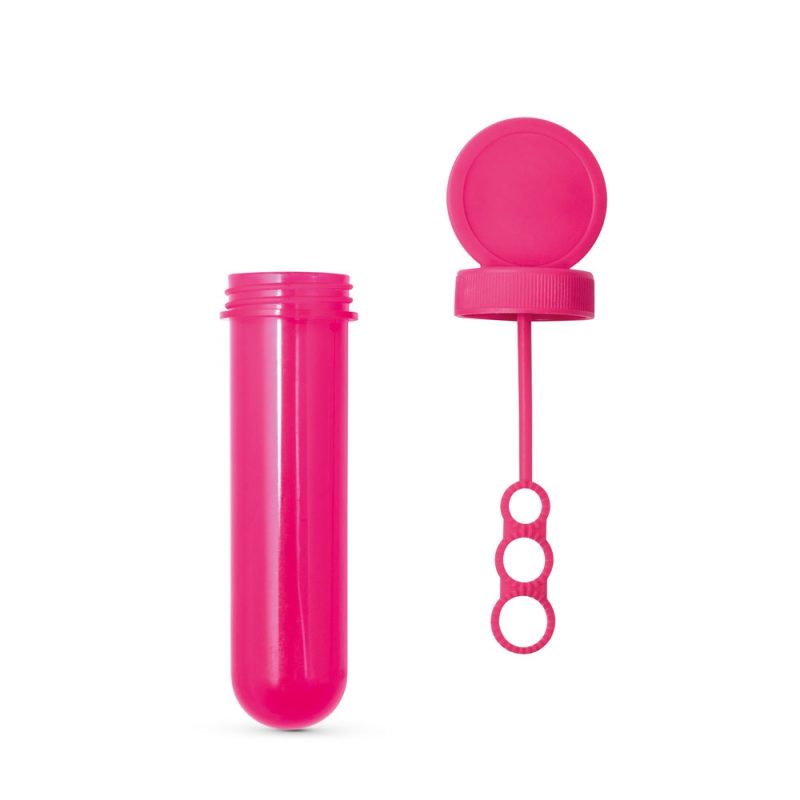 Pink bubble wand and tube for children's play