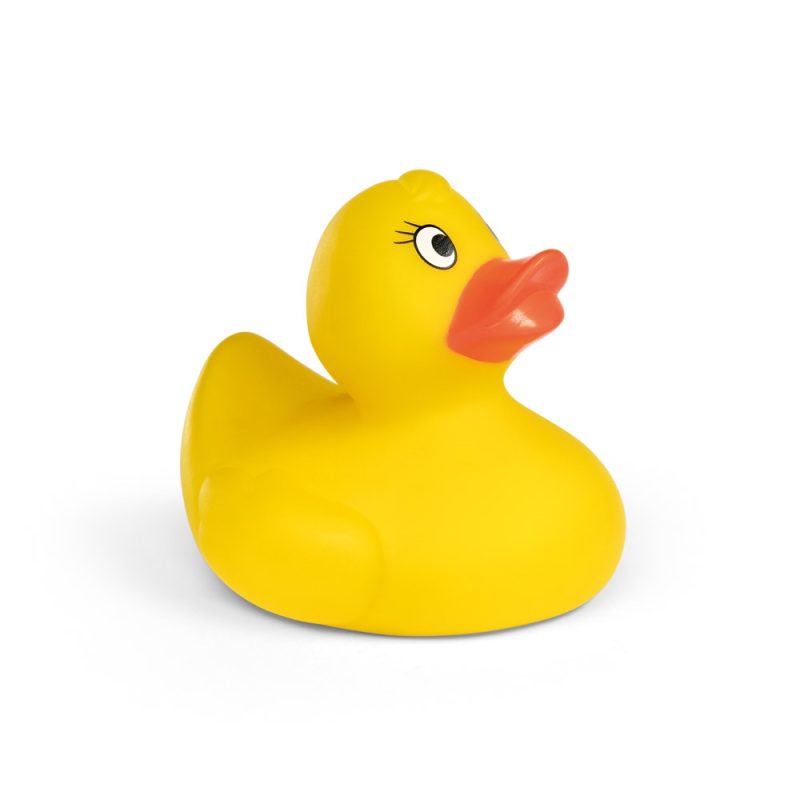 Yellow rubber duck with orange beak