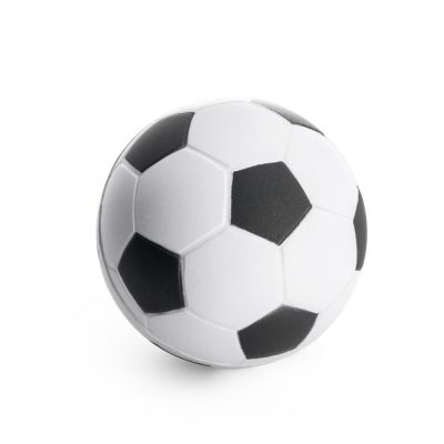 Black and white football on white background.