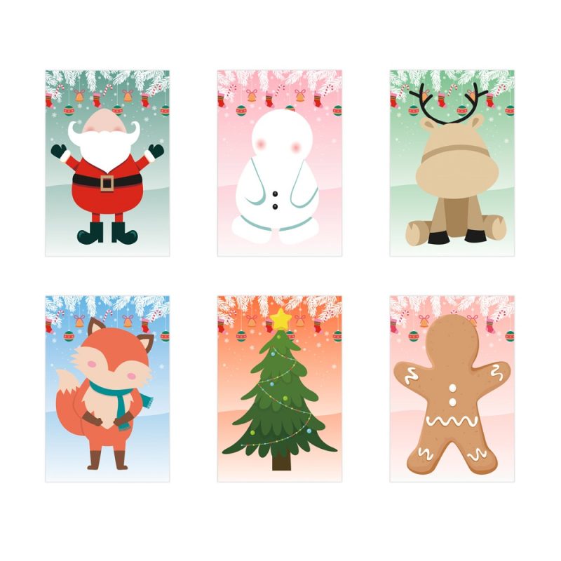 GLIMN. Set of six sheets with Christmas figures and 3 sheets of stickers - Image 3