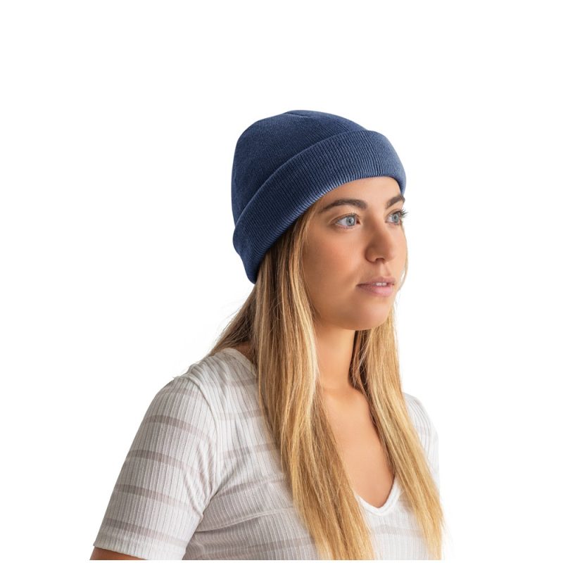 CARL. Recycled polyester (100% rPET) double-layered soft knit unisex beanie - Image 2