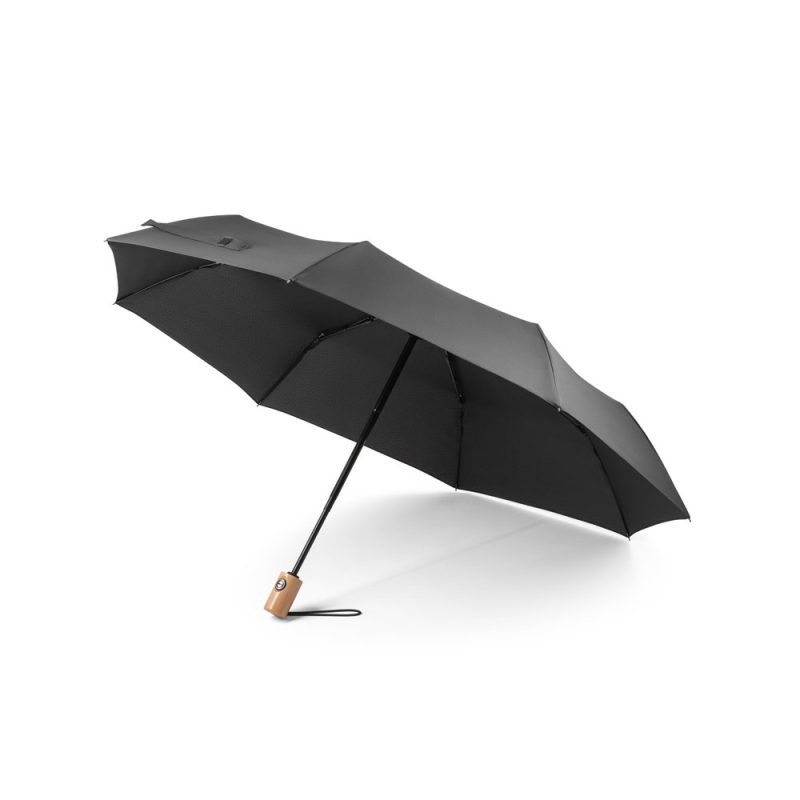 RIVER. Telescopic umbrella in 190T recycled polyester (100% rPET) pongee with automatic opening and closing - Image 3