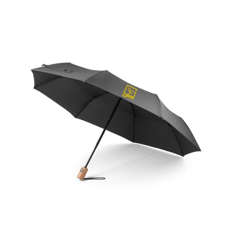 RIVER. Telescopic umbrella in 190T recycled polyester (100% rPET) pongee with automatic opening and closing - Image 2